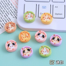 卡通小狗蛋挞食玩手工diy奶油胶树脂小配件洞洞鞋扣材料包批发