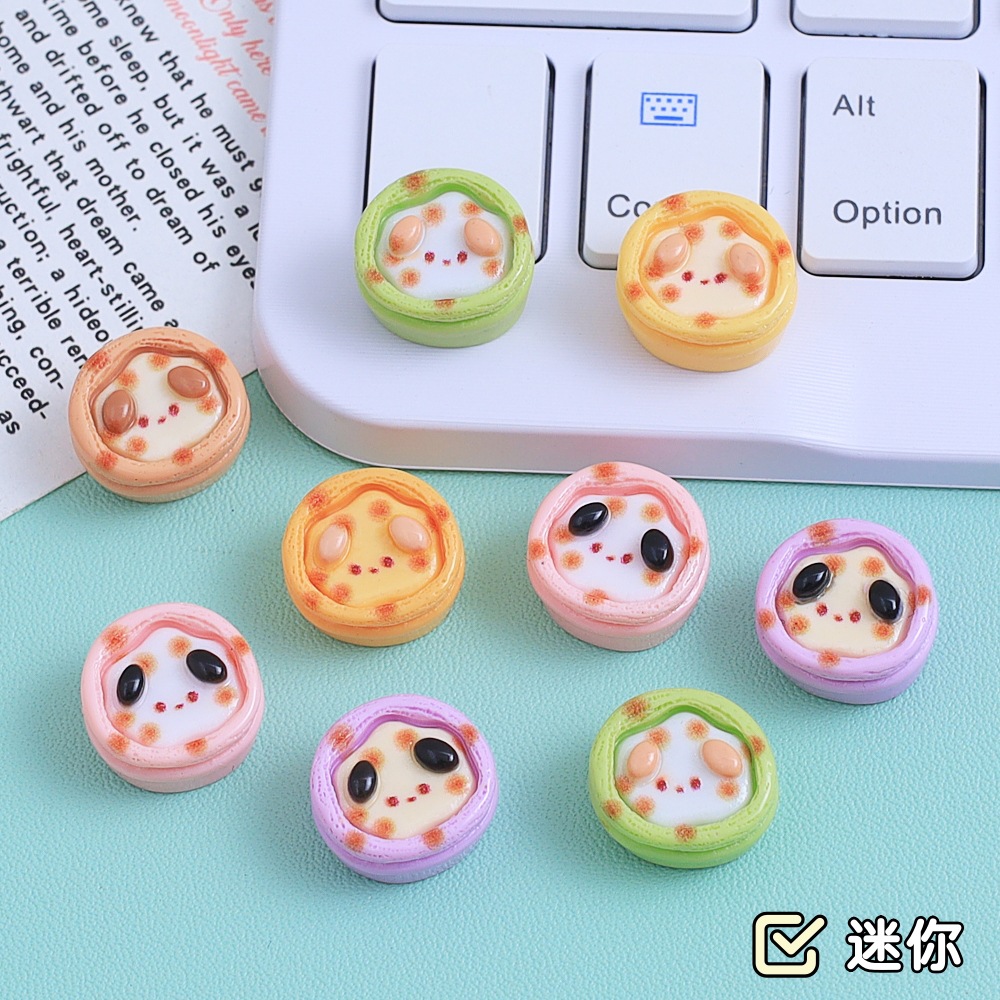 卡通小狗蛋挞食玩手工diy奶油胶树脂小配件洞洞鞋扣材料包批发