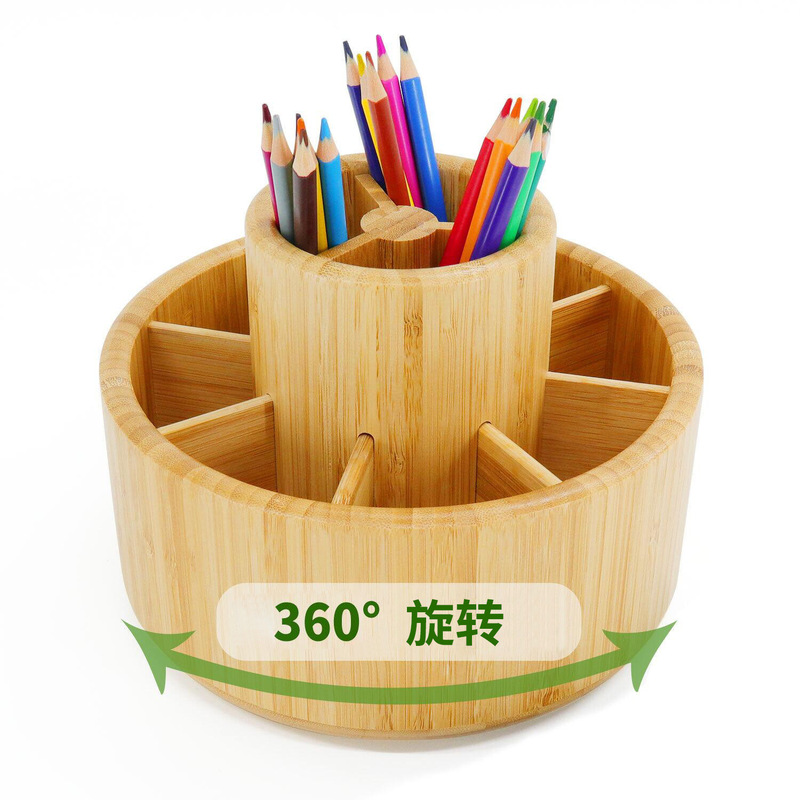 in stock Bamboo Wooden Rotating Pen Storage Box Desktop Mark Pen Storage Box Multi-grid Office Desk Storage Box Stationery in stock Bamboo Wooden Rotating Pen Storage Box Desktop Mark Pen Storage Box Multi-grid Office Desk Storage Box Stationery