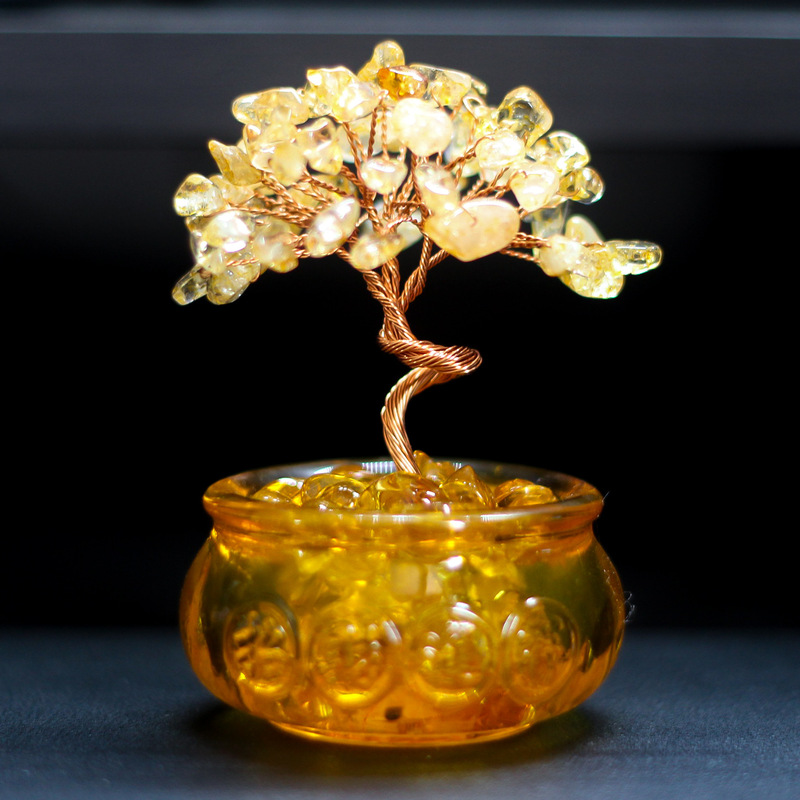 Foreign Trade Crystal Tree Cornucopia Glazed Ingot Crystal Fortune Tree Money Tree Home Desktop Decoration Creative Ornaments