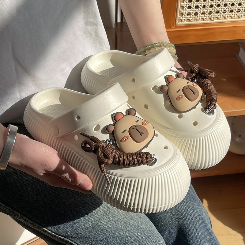 Cute Slippers, Thick-Soled Sandals, Clogs, Female Students' Summer Outer Wear, Non-Slip, Versatile Beach Sandals, Women's Summer