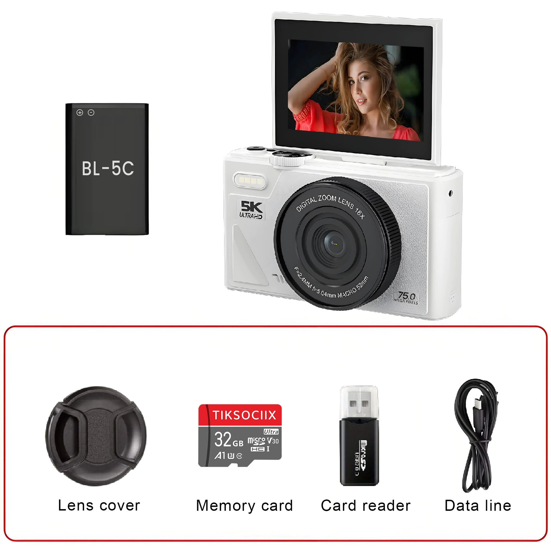 Камера-перевёртыш CCD W1, 4K/5K HD, фильтр «красота» и передача по Wi‑Fi