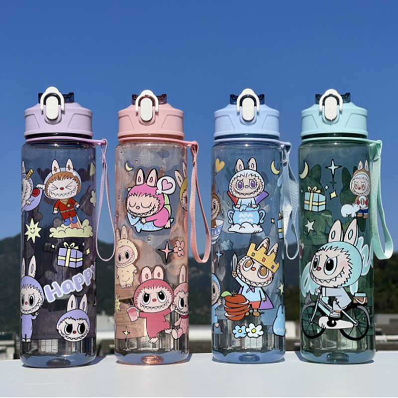 Taza de paja Kapi Barakatong con cierre Taza de mano Taza de plástico para deportes y fitness Taza de agua espacial para hombres y mujeres