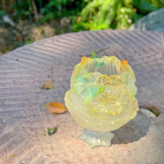 蝴蝶寄相思中秋限定花好月圆蝶恋花浮香蝶渐变琉璃香炉古法琉璃