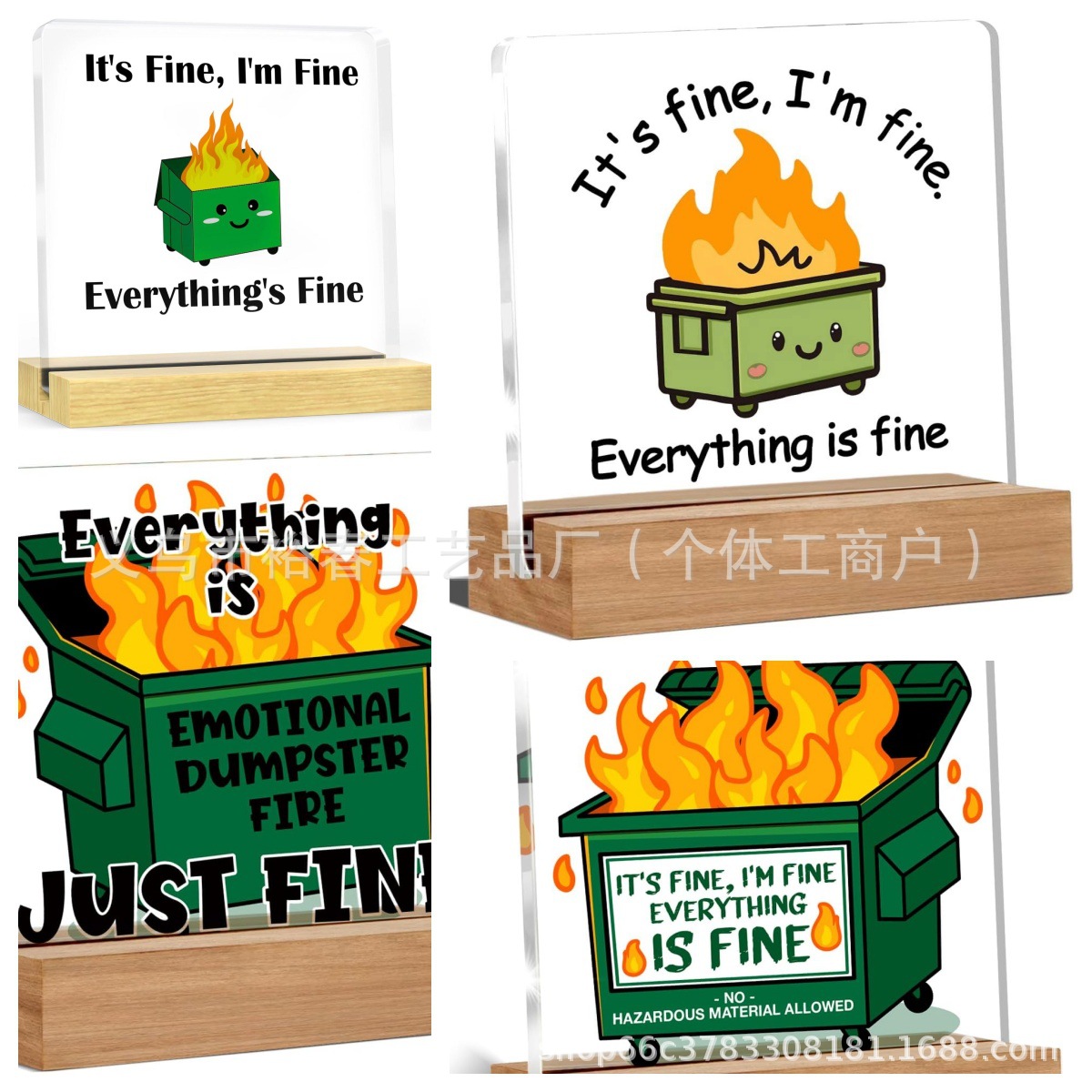 亚马逊新款正方形带底座亚克力桌面摆件圣诞节毕业礼物桌面装饰品