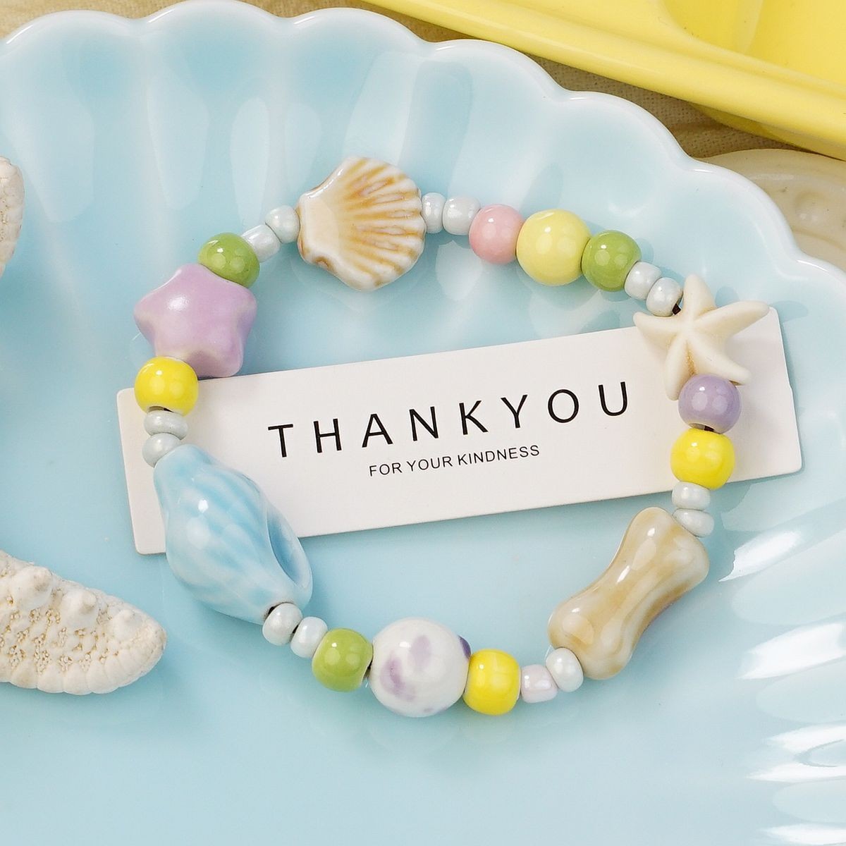 Jingdezhen pulsera de cerámica de verano mujer alta sensación galletas serie de gatos nicho diseño universal pulsera alta sensación