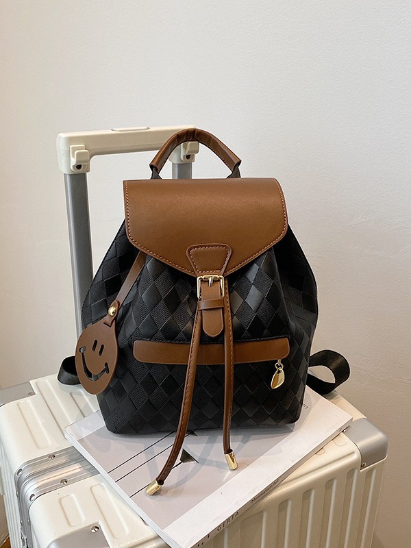 Mochila para mujeres 2024 nueva moda coreana mochila de estilo de oficina de viaje pequeño patrón de cuadrícula bolso ligero
