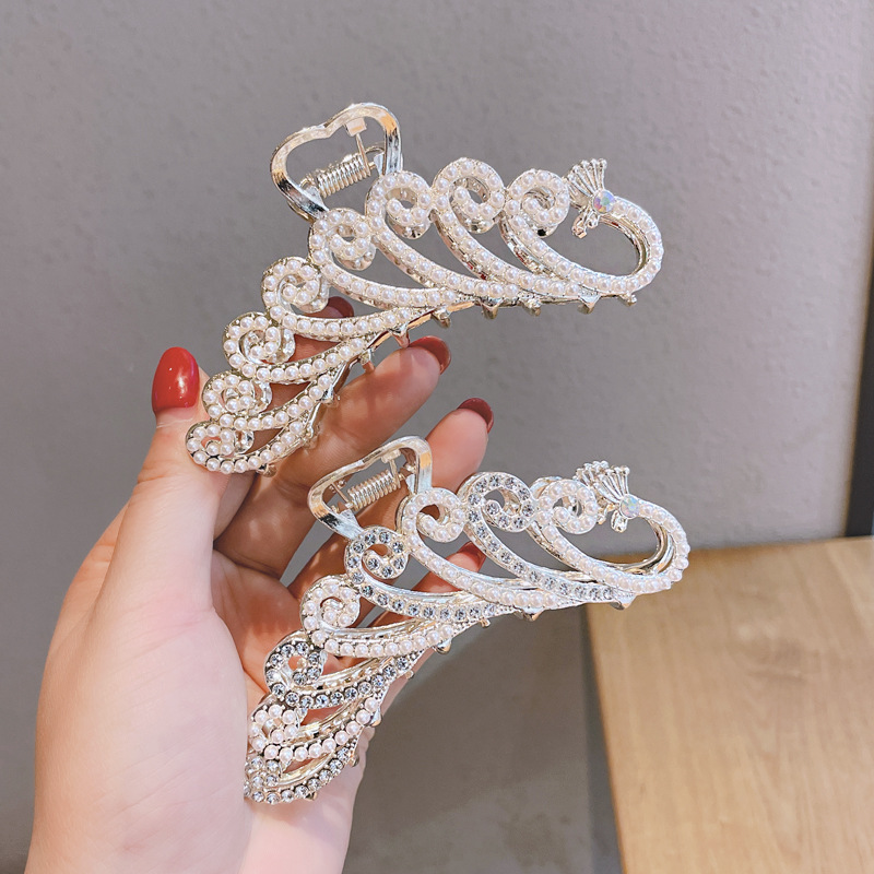 Fashion Peacock Grip Large Hairpin Female Headdress Metal Hair Clip display picture 4