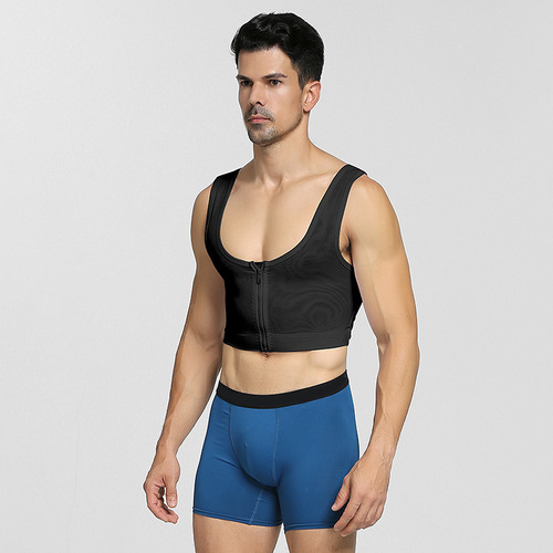 New Men's Shaping Bodysuit, Body-Shaping Compression Bodice, Tight Chest Lifting Back Support, Shaping Zipper Bodysuit Backless, Model NY135