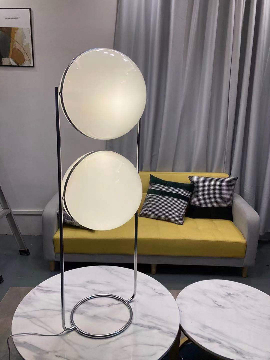 北欧艺术中古客厅落地灯现代简约卧室床头灯复古圆球样板间灯具-阿里巴巴