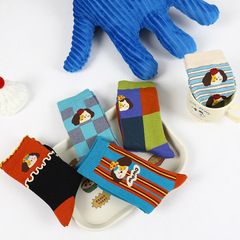 Spring and Autumn New Socks for Women Original Cute Puppy Cartoon Trendy Socks Personalized Versatile Women's Mid-calf Cotton Socks Short Socks