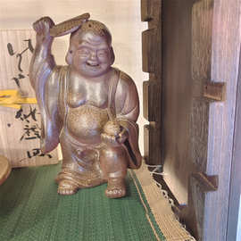 日本回流备前烧丸山窑作柴烧窑变粗陶茶碗抹茶碗茶道碗泡用具