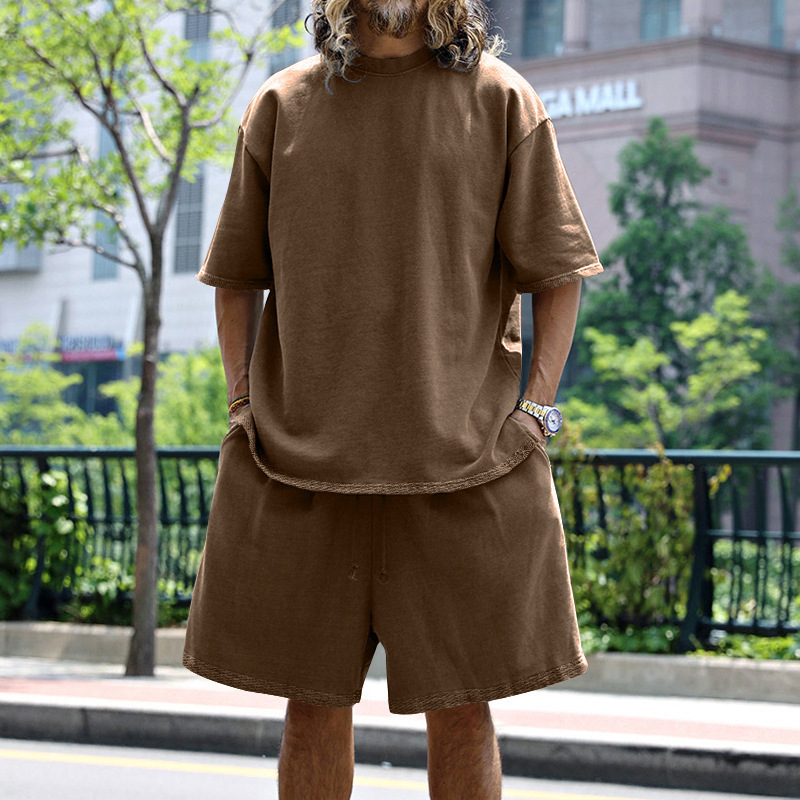 420g Weight Short Sleeve Sleeve Length Polyester Fabric Type Shorts Sets Sets Type Casual Occasion Round Neck Neckline Regular Fit Fit Type Solid Color Pattern Summer, Spring Season Men's Gender Hip-Hop Style Men's Solid Color Hip-Hop Round Neck Short Sleeve Regular Fit Men's Sets 20