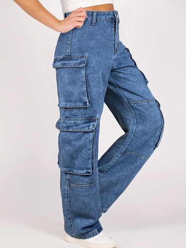 8 Pockets Cargo Jeans 8 Pockets Women's Utility Cargo Jeans