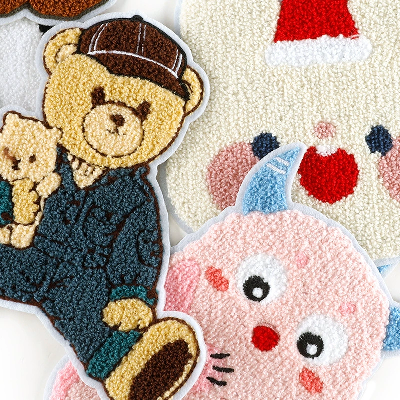 Computer embroidery label embroidery patch clothing accessories without glue-back patch cartoon towel embroidery animal hand sewing cloth patch