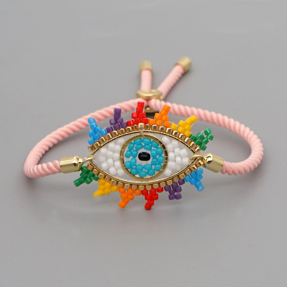 5g Weight No Inlaid Inlay Material Bracelets Classification Anniversary, Business, Travel Occasion Geometric Pattern Unisex Gender Simple Style Style Bohemian Style Beaded Rainbow Bracelet 4