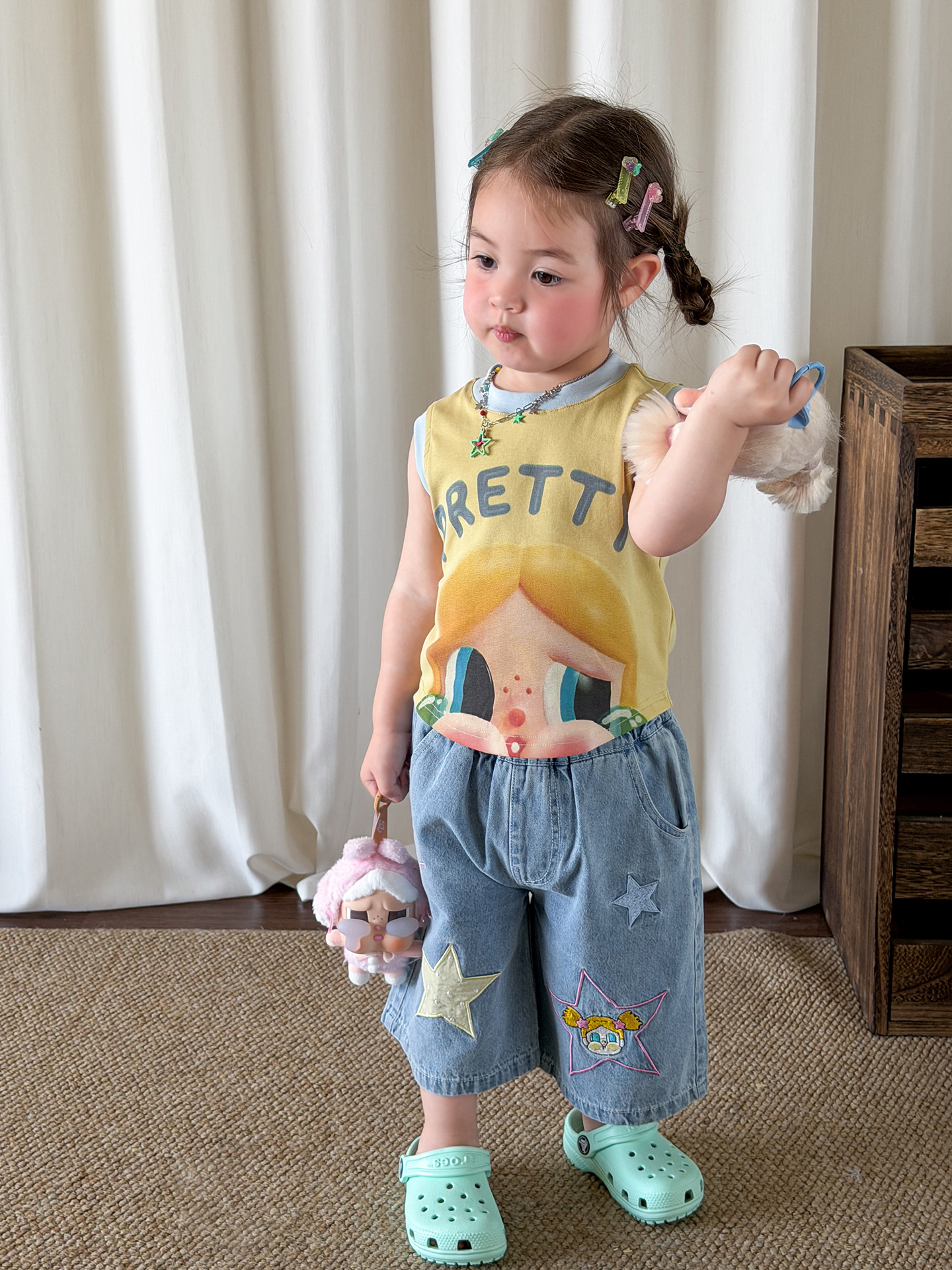 Sugar Pear ropa infantil chaleco de niña verano delgado 2026 ropa infantil de dibujos animados casuales clase A chaqueta de bebé
