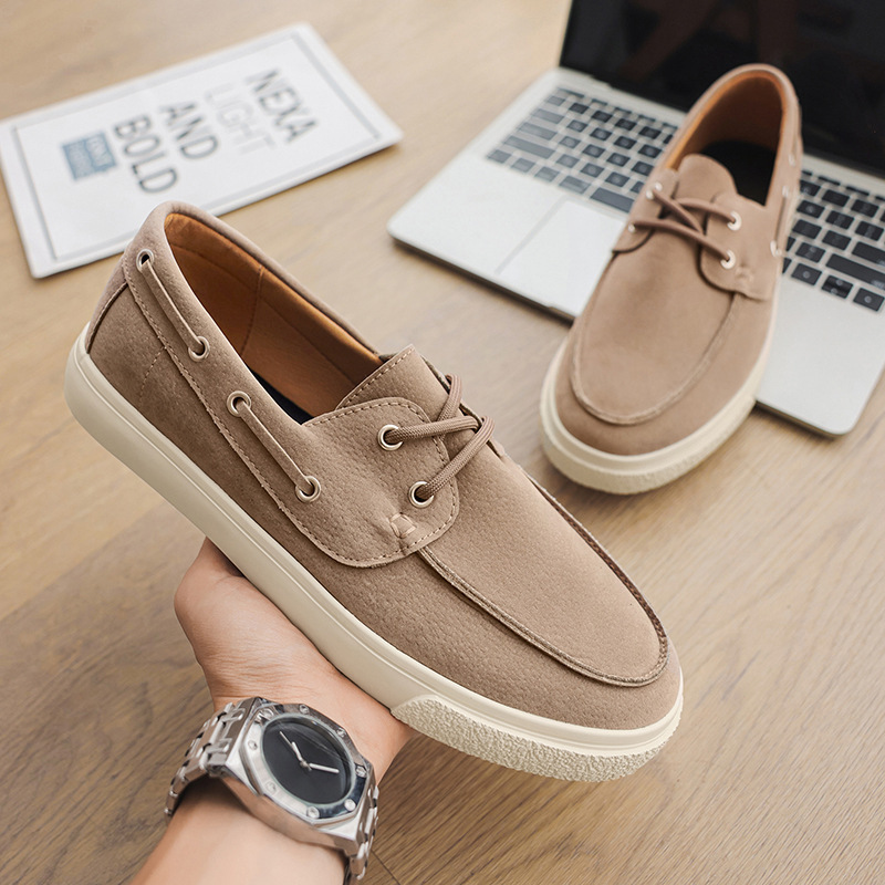 Men's New Versatile Niche Design Fashion Casual Slip-On Retro Lace-Up British Non-Slip Shoes