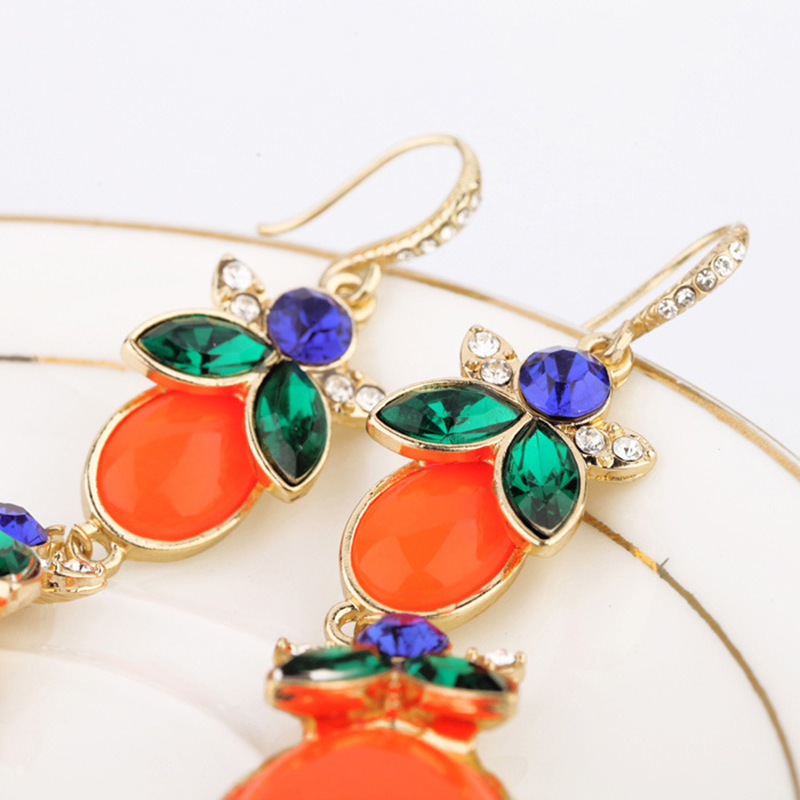 Personality Creative Flower Earrings Design Sense Diamond-studded Gemstone Earrings Wholesale Jewelry display picture 6