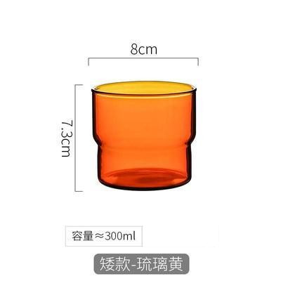 Vaso de vidrio de borosilicato coloreado apto para café o jugo