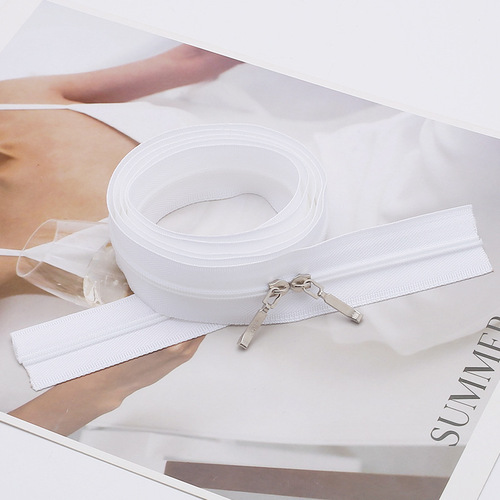 Wholesale white No. 3 invisible zipper home textile pillow zipper quilt cover double-ended nylon zipper clothing accessories