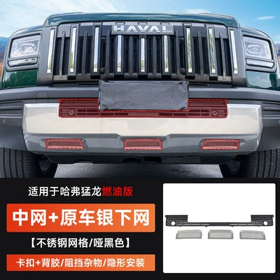 25 Models of Haval V7 Menglong Plus Automobile anti-insect net - haval-raptors-middle-net-silver-lower-net-matte-black