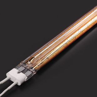 Half-gold-plated heating tube double-hole vacuum tungsten wire tube far-infrared quartz tube energy-saving medium-wave high-temperature electric heating tube