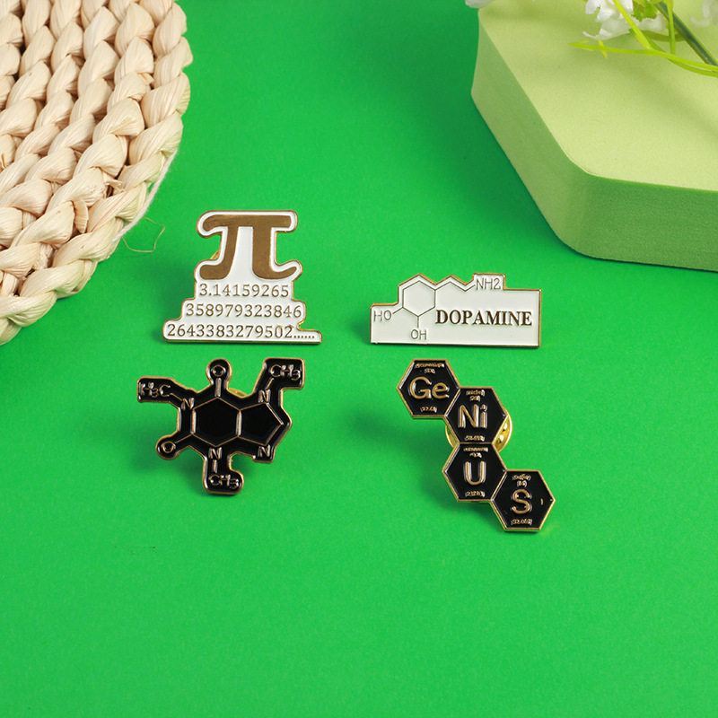 Simple Style Style Simple Style Pin Chemical Molecule Letter Alloy Unisex Brooches