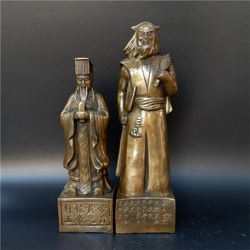 Латунные украшения Желтого императора, первого предка Яньского императора, статуя Шенонга, два императора Янь и Хуан, бронзовая статуя первого предка гуманитарных наук.