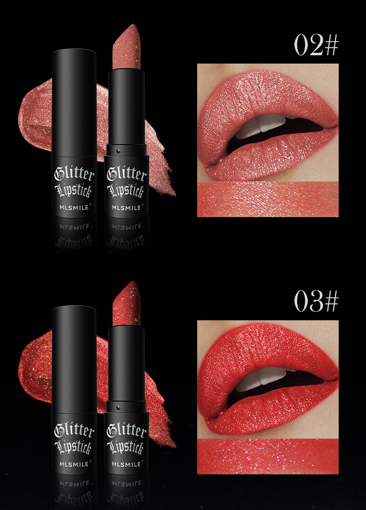 Long-lasting Moisturising Pearl Sparkle Lipstick For Lip Gloss Look_voghion.com