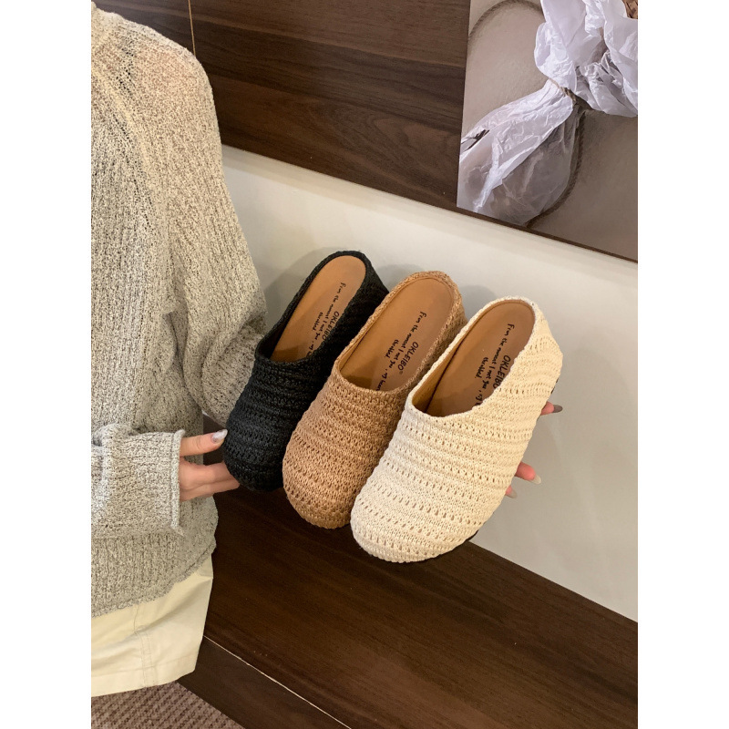 Unique hand-woven mule sandals for women, perfect for summer wear, 2026 new bohemian style with thick soles, Birkenstock-inspired