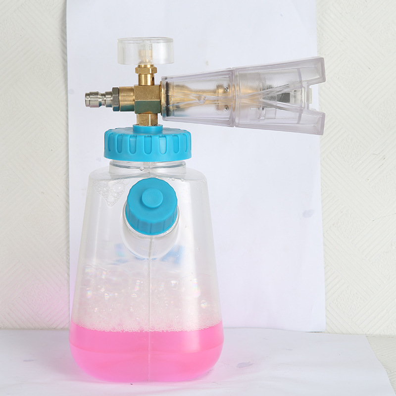 新款透明PA透明壶身壶头泡沫壶高压水枪喷壶清洗机洗车可调节