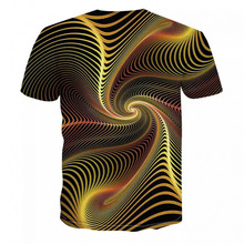 外贸新款亚马逊WISH跨境 视觉艺术 创意休闲潮流男3D印花短袖 T恤