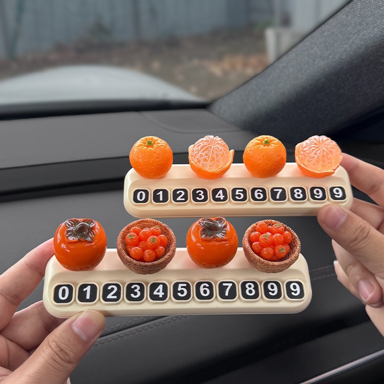 Persimmon Ruyi Persimmon fruit temporary parking number plate moving…