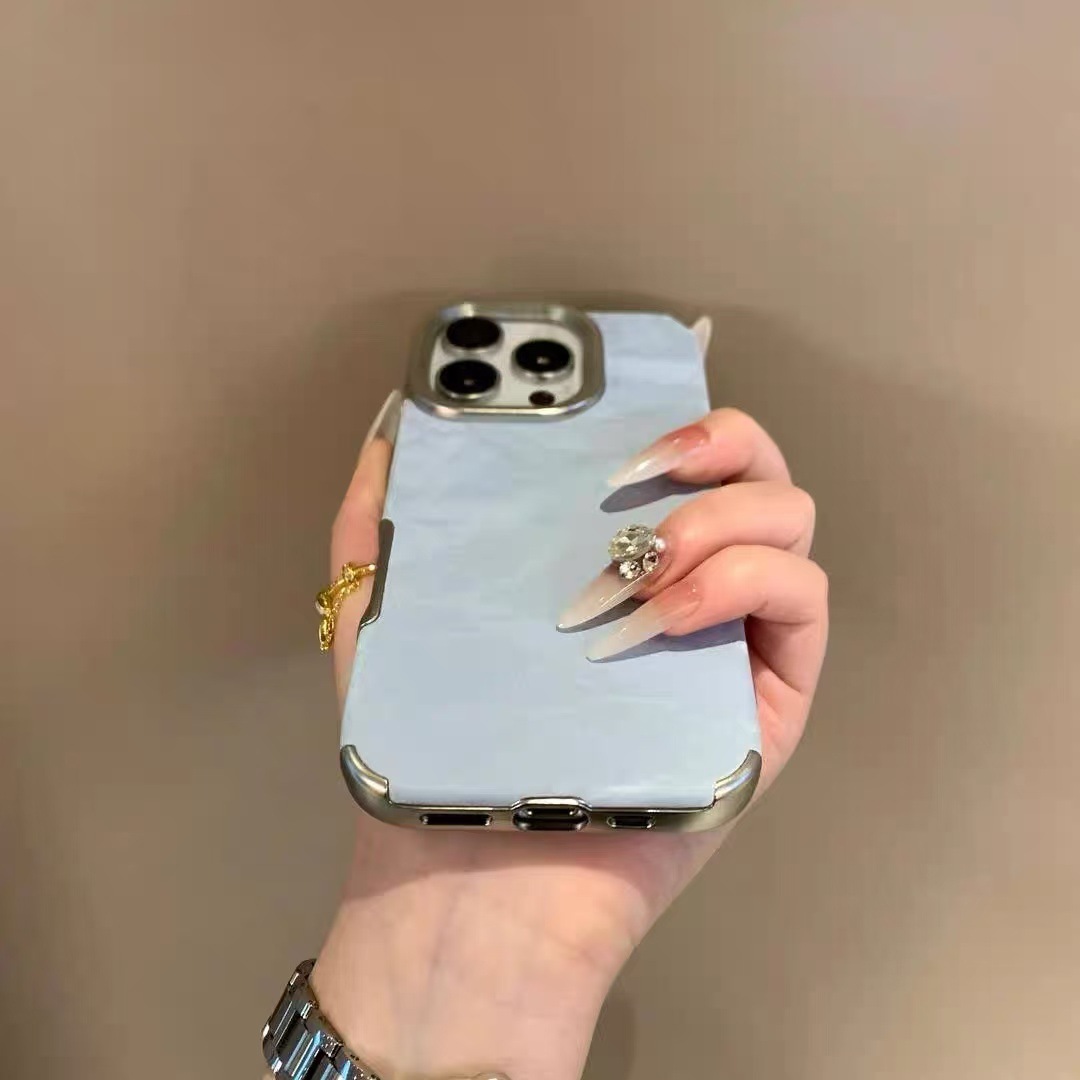 Patrón de montaña de nieve de franela galvanizada para Apple 16PM funda para teléfono móvil iphone15/14ProMax pareja 13 simple