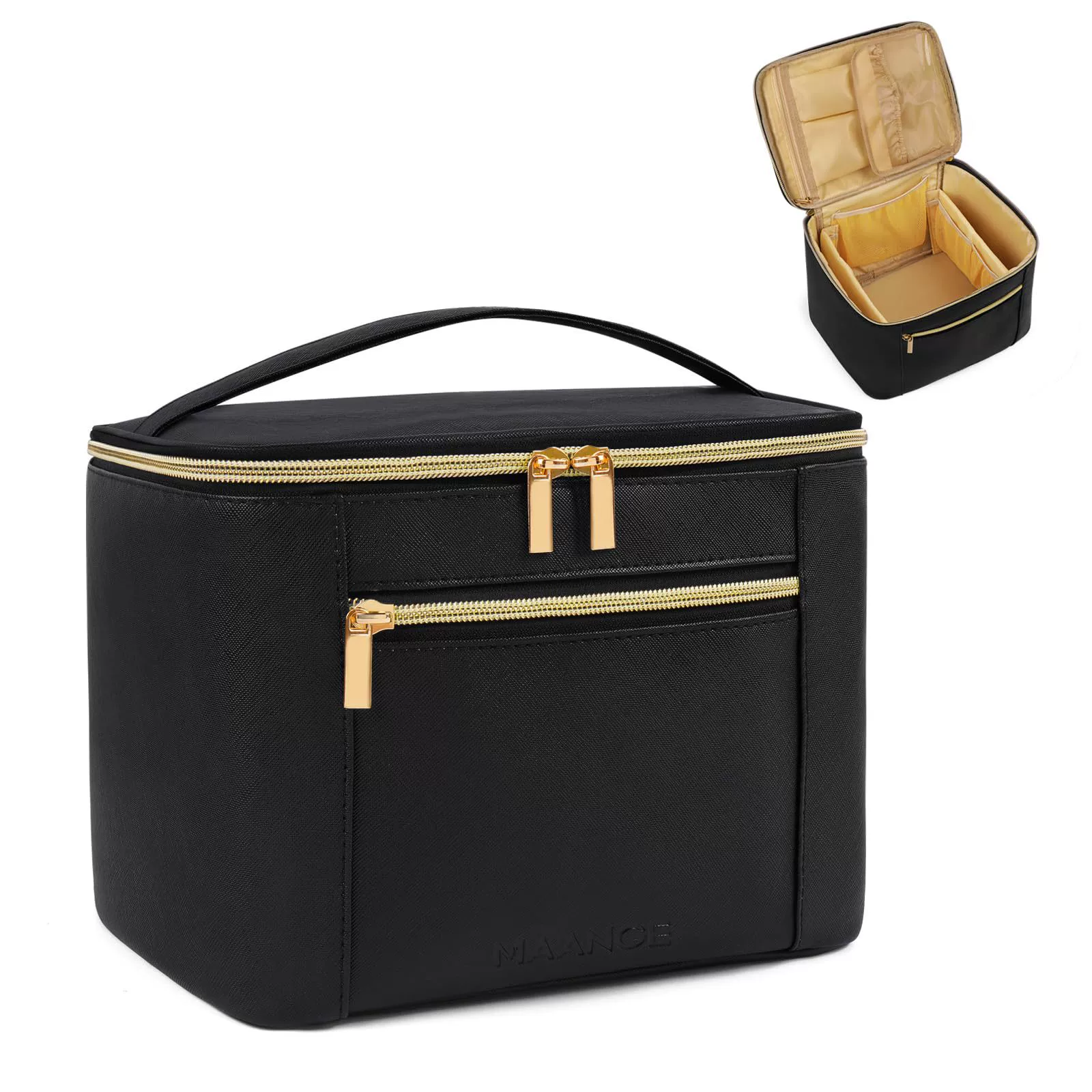 Polyurethane cosmetic bag, handheld shoulder bag, organizer bag, capacious waterproof bag, custom-made