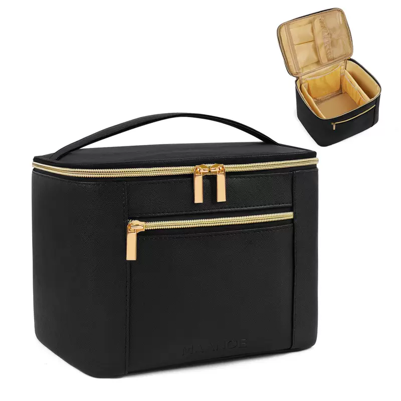 Polyurethane cosmetic bag, handheld shoulder bag, organizer bag, capacious waterproof bag, custom-made