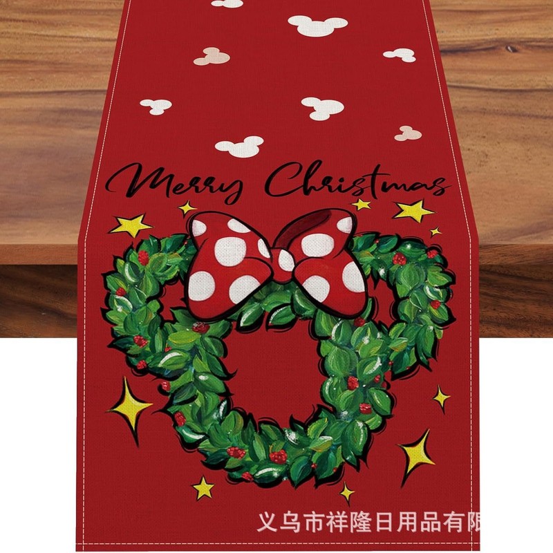 クロスボーダー爆発クリスマステーブル旗キッチンパーティーテーブルクリスマスツリー花輪雪だるま鈴サンタクローステーブル旗|undefined