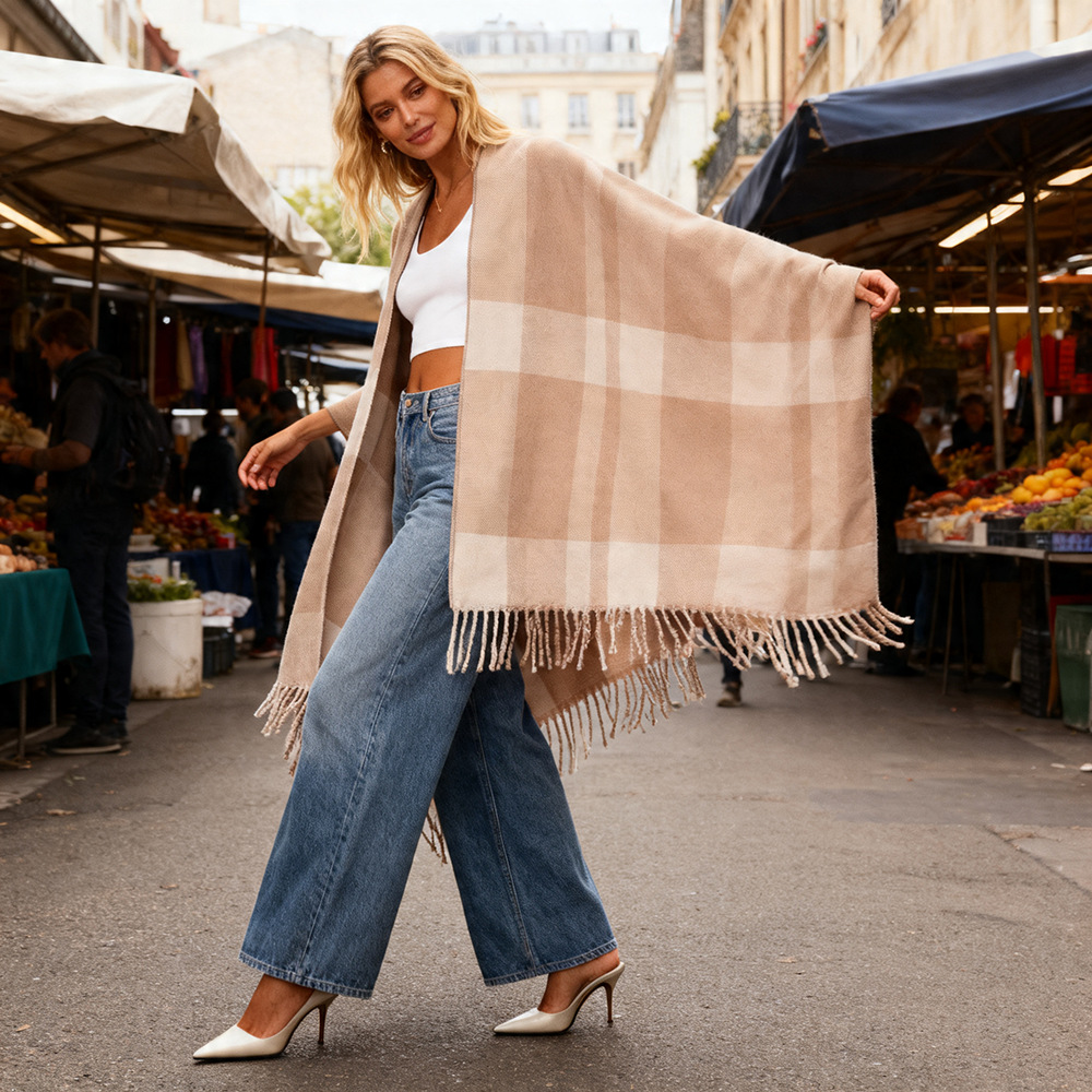 Comercio exterior nuevo chal de otoño y invierno damas simple bufandas jacquard mantas transfronterizas venta al por mayor chapa de aire acondicionado