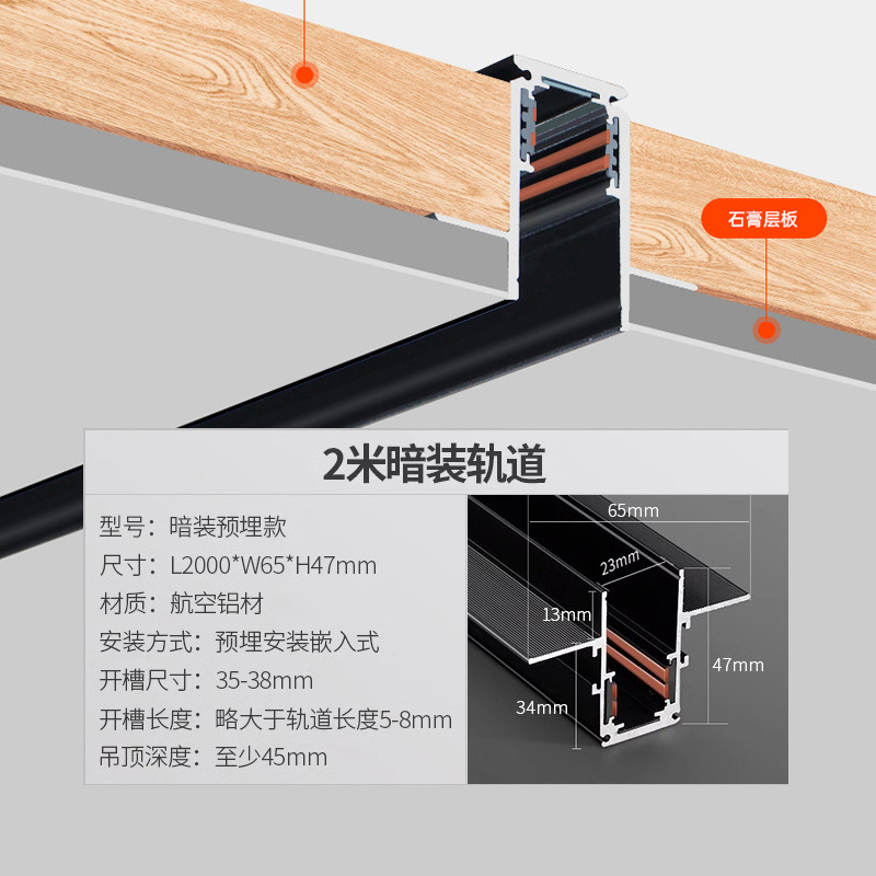 2 M embedded track (2.0 thick material)