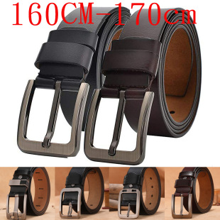All cowhide band male adds fat and leisure versatile two -layer cowhide retro needle buckle men's leather