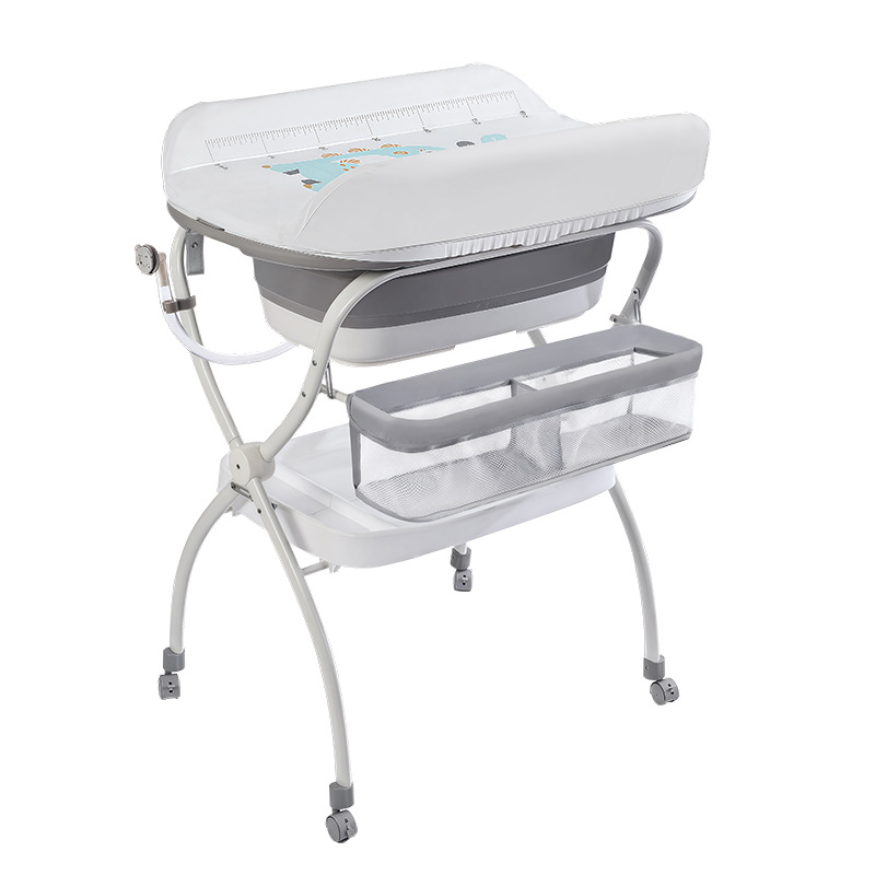 Mesa de pañales, mesa de masaje de cama móvil, mesa de enfermería multifuncional para recién nacidos que cambian pañales, tacto de baño image 7