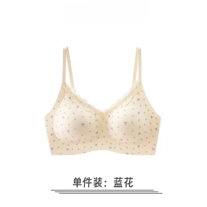 Prendas íntimas originales de estilo francés para mujeres que se reúnen pecho pequeño sin marcas sin anillo de acero sujetador de encaje fijo taza integral de espalda hermosa sujetador image 9