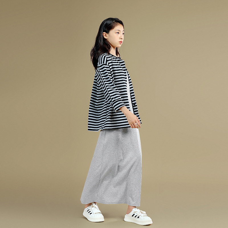 Ropa DE LOS NIÑOS artísticos otoño niñas vestido de estilo occidental traje 2023 Otoño de los niños vestido de abrigo de dos piezas