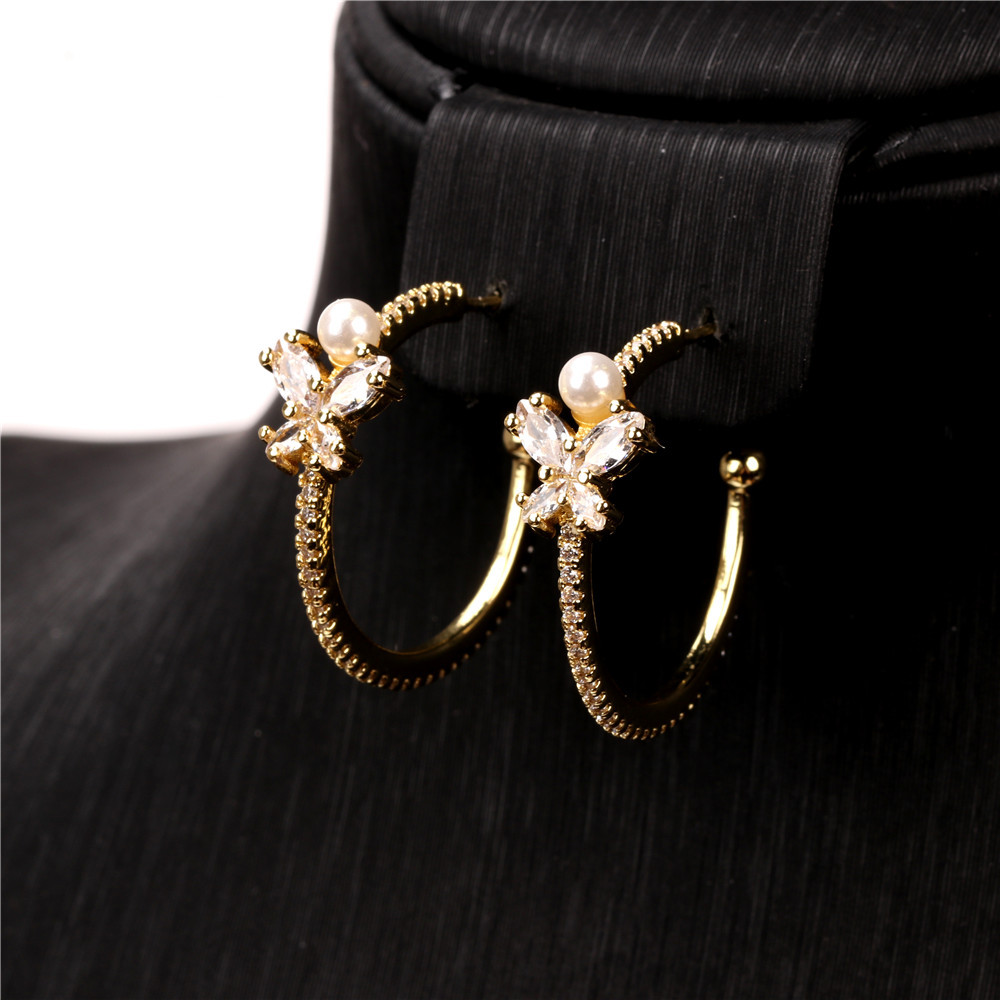 Nihaojewelry Fashion Zircon Butterfly Beads Earrings Wholesale Jewelry display picture 5