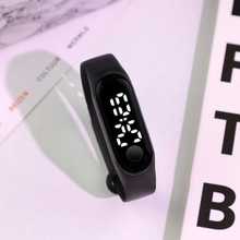 现货黑色学生led手环表限时简约运动白灯款运动夜光电子手表批发