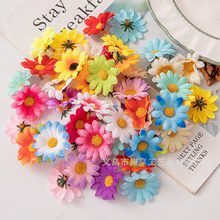 现货跨境热销仿真清新小雏菊4cm2层小太阳花向日葵小菊花花朵批发