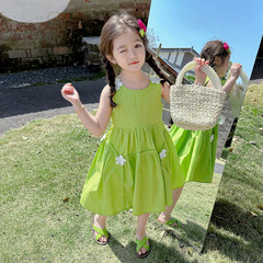 女童連衣裙夏季2024新款網紅兒童夏款寶寶裙子女孩夏裝洋氣棉布裙