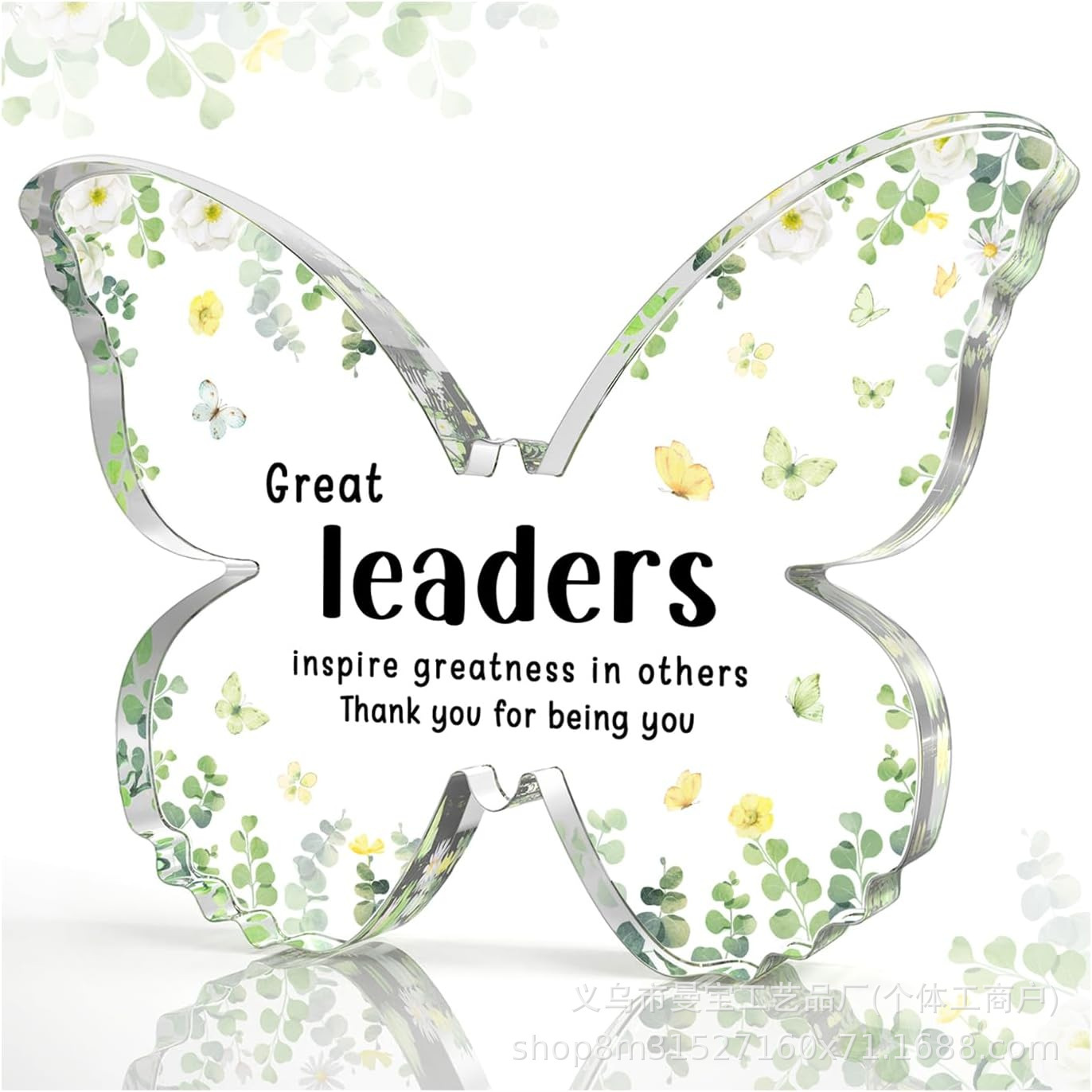 跨境新品女士生日礼物蝴蝶形牌匾亚克力桌面装饰摆件女生礼物摆台