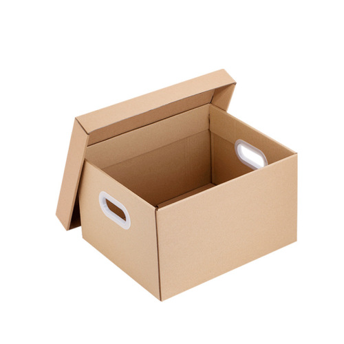 Office document storage box large moving carton with lid buckle hand packing box storage carton storage box